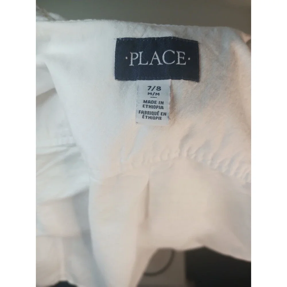 Children’s Place Dress Shirt Short Sleeve Size 7/8 White